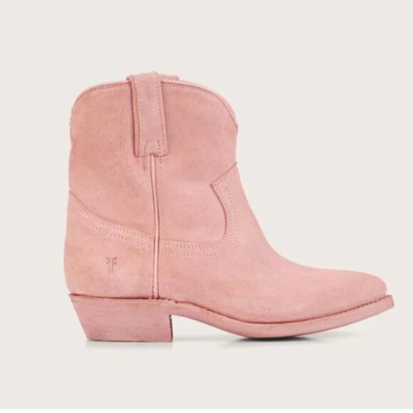 NEW FRYE Billy Short Suede Boots in dusty pink for women 925 13t7 - Picture 6 of 10